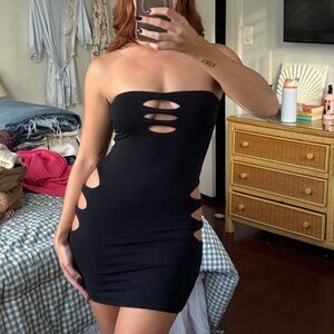 Tiger Mist Black Mini Cut Out Dress